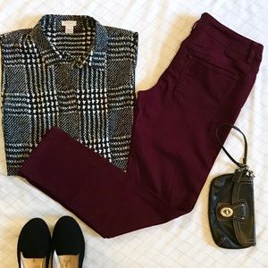 The Limited 678 Dark Red/Burgundy Skinny Jeans